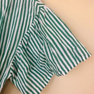 Anthropologie green striped wrap dress